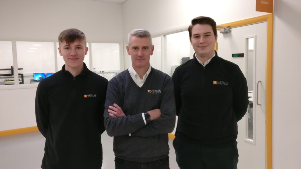 Michael Nugent, Billy Roe and Jack Broome - Verus Metrology COO and UK Metrology Applications Apprentices.